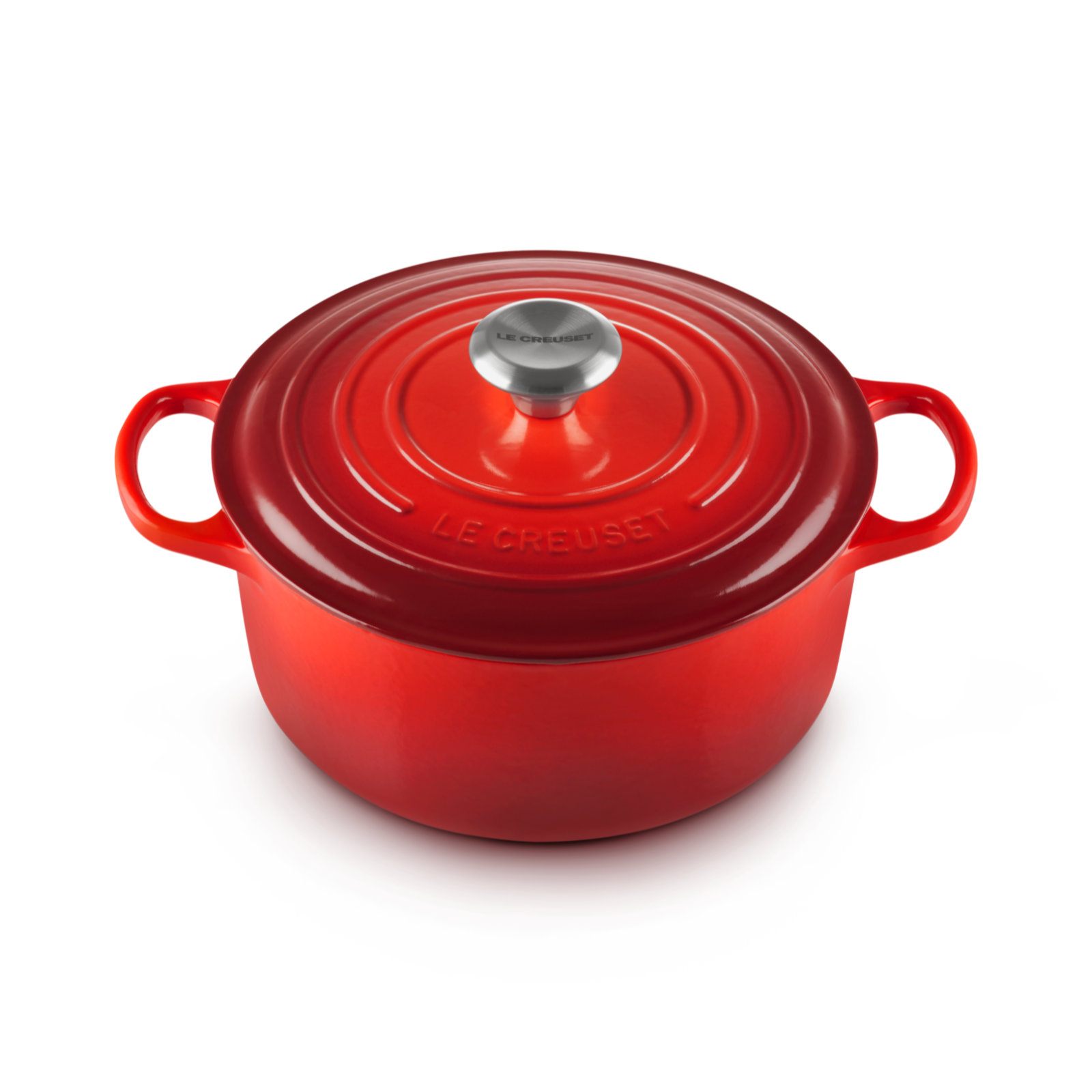 シグニチャー ココット・ロンド 24cm チェリーレッド (シルバーツマミ