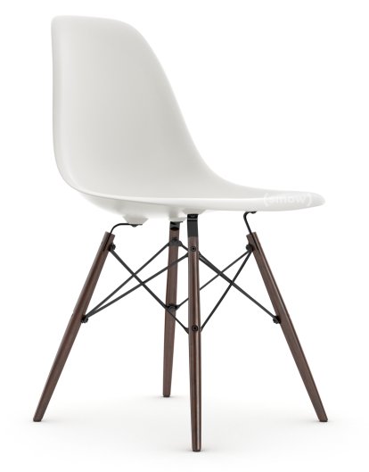 Eames Plastic Side Chair DSW, White non-RE, Without upholstery