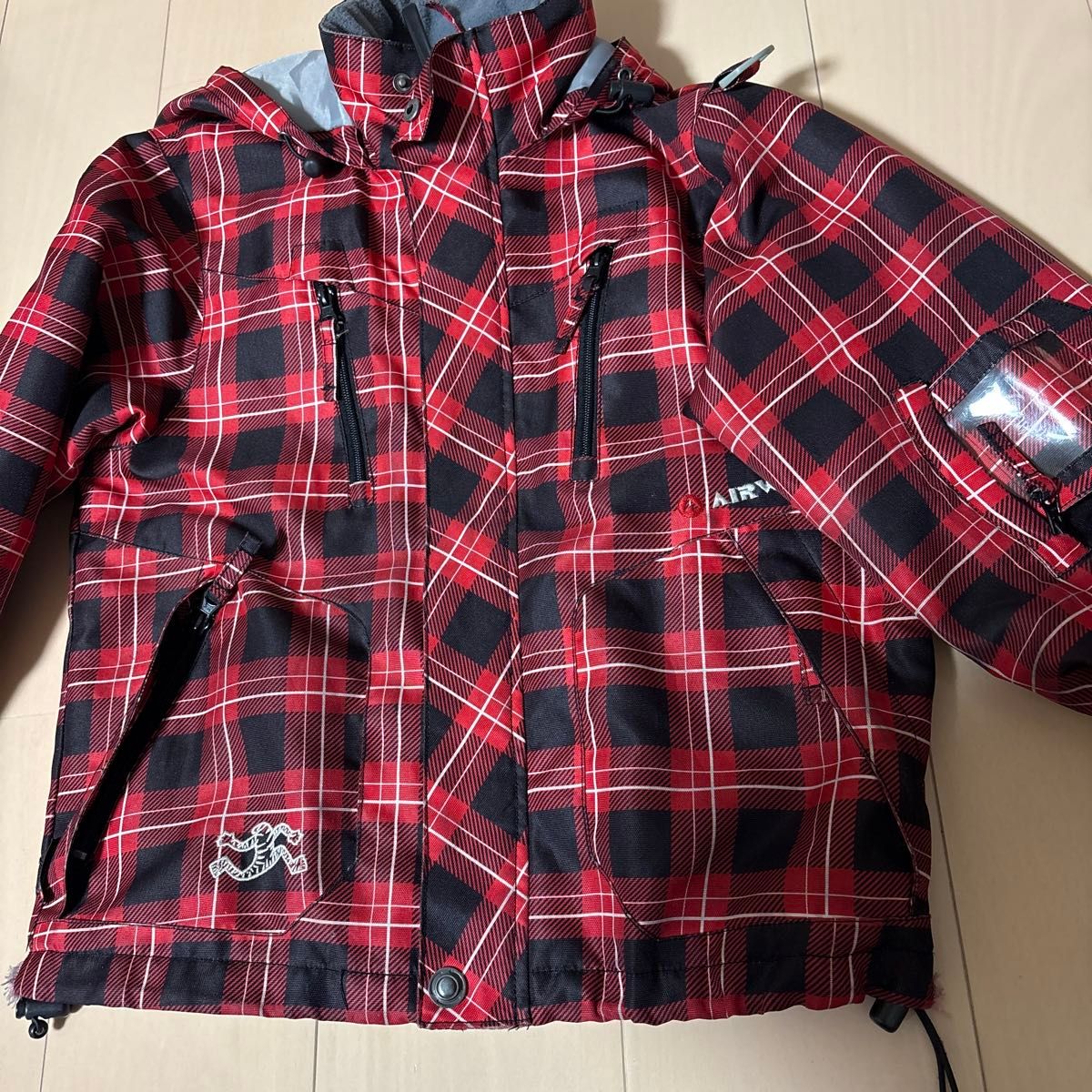 スキーウェア スノーボードウェア 上下セット 赤黒チェックAIR WALK