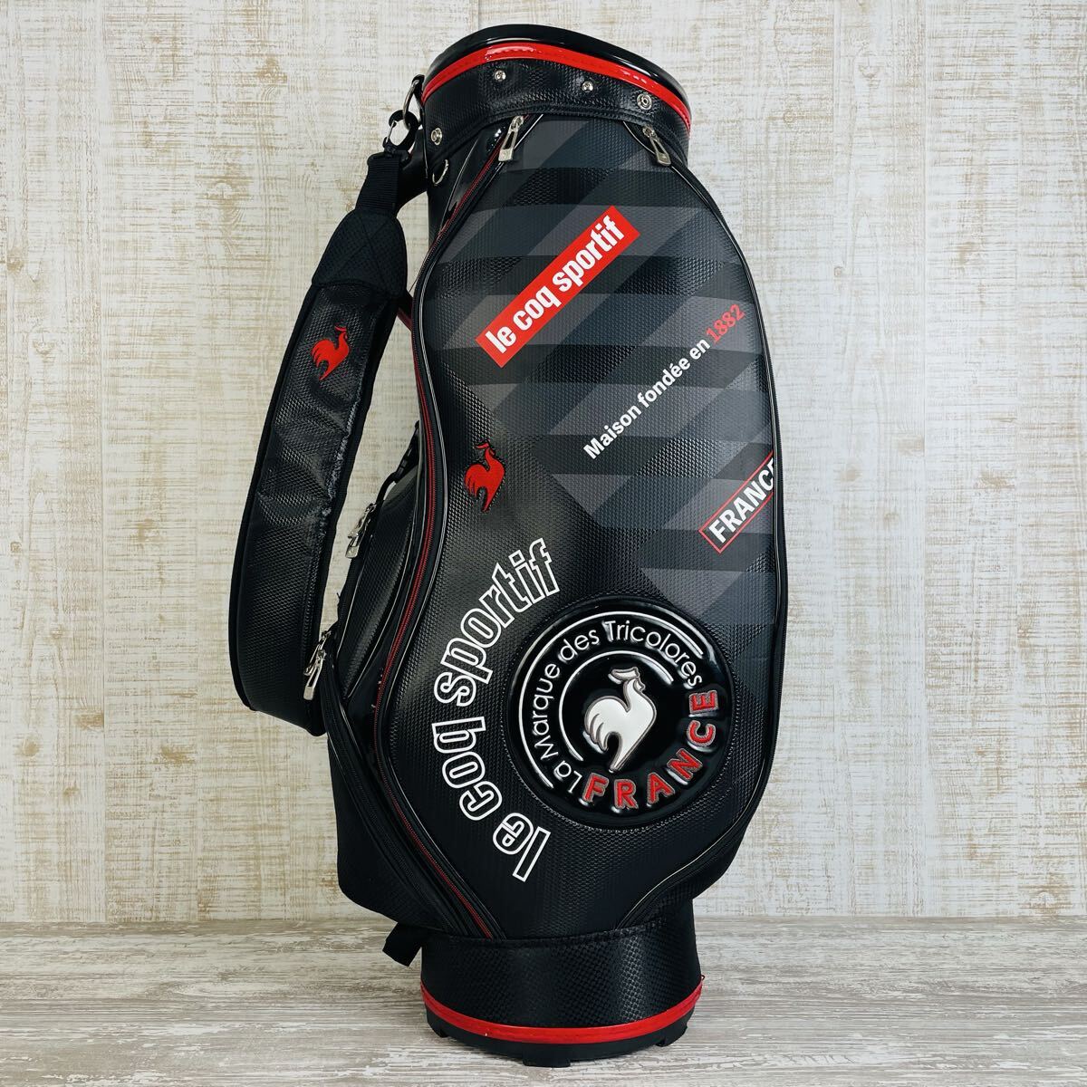 美品】le coq sportif ルコック サークルロゴ キャディバッグ ブラック