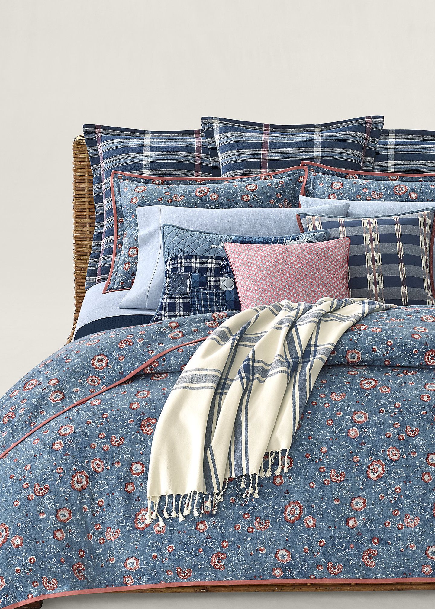 RL Home 綿掛け布団カバー クイーン/キング Indigo Traveler (RALPH