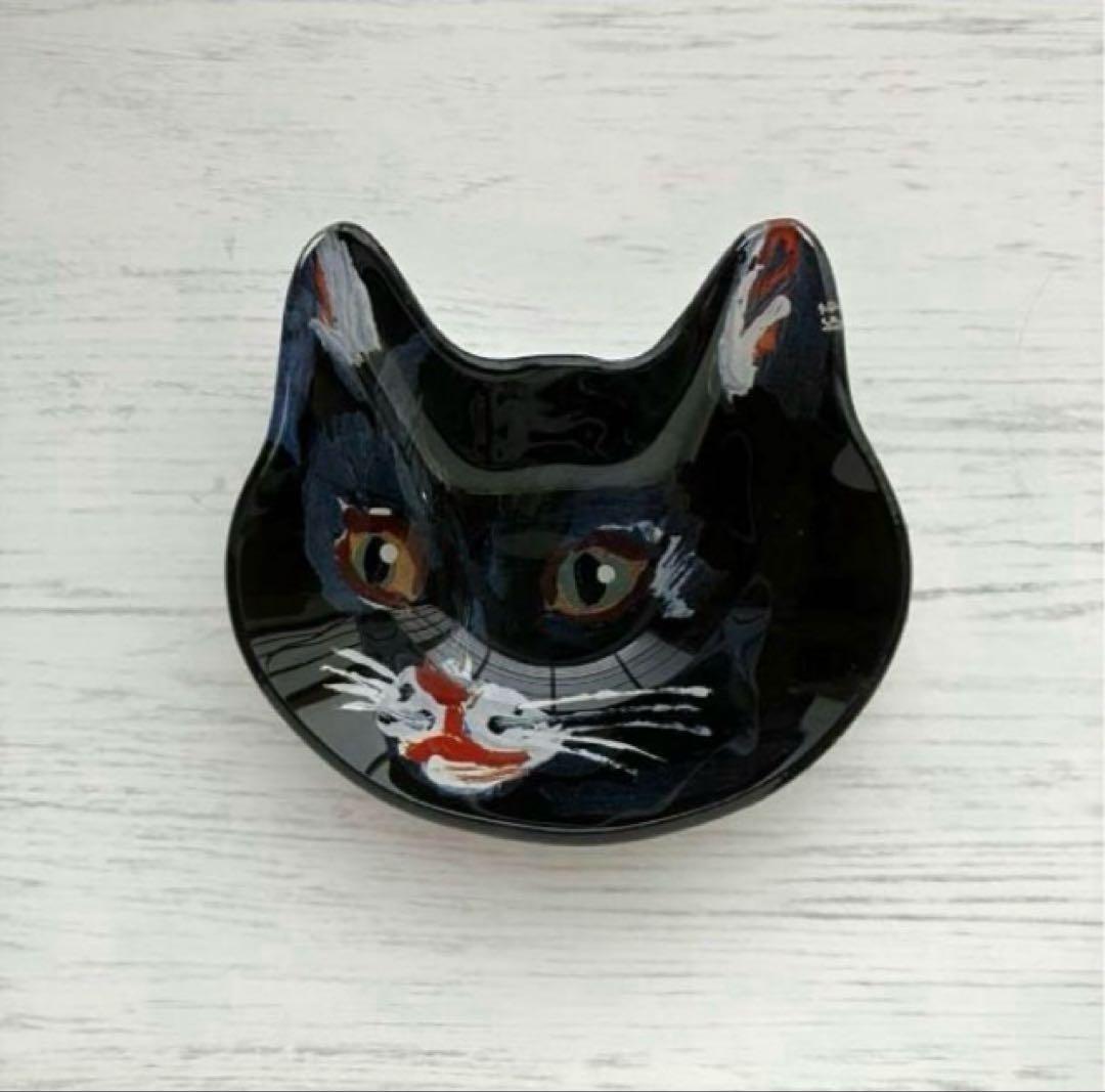 新品 ナタリーレテ ガラス プレート ボウル 黒猫 ねこ ネコ キャット